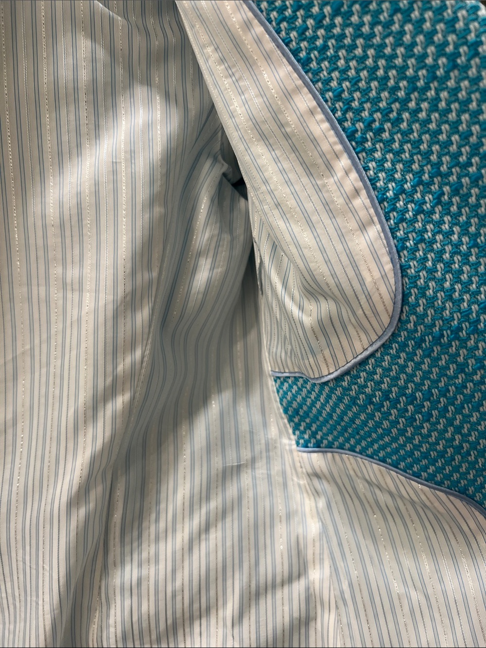 Bariloche Made In Spain Women's Teal Herringbone Blazer View 6
